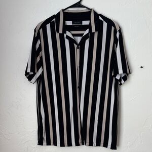 BOGO FREE Classic Striped Men's Button Down Shirt